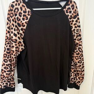 Shein Leopard Print Black Women's Top